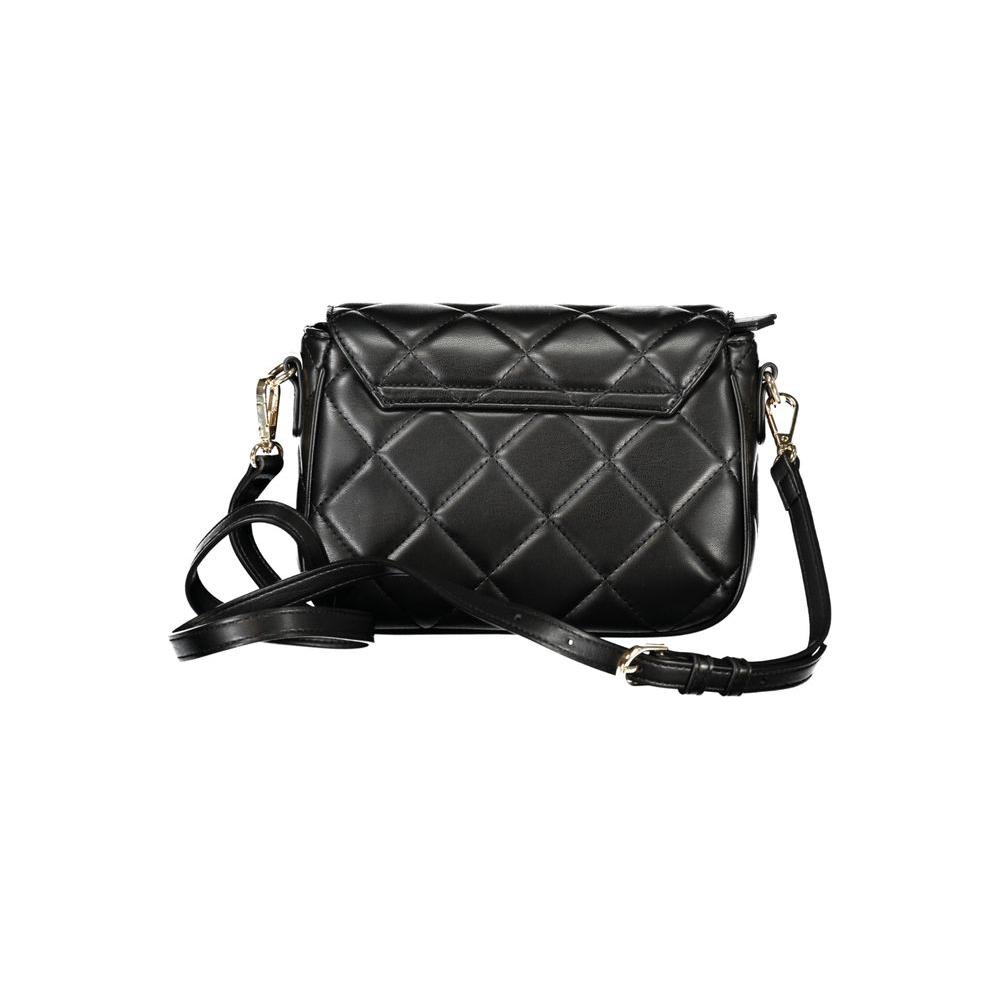 Valentino Bags Black Polyethylene Handbag with Quilted Design and Adjustable Strap