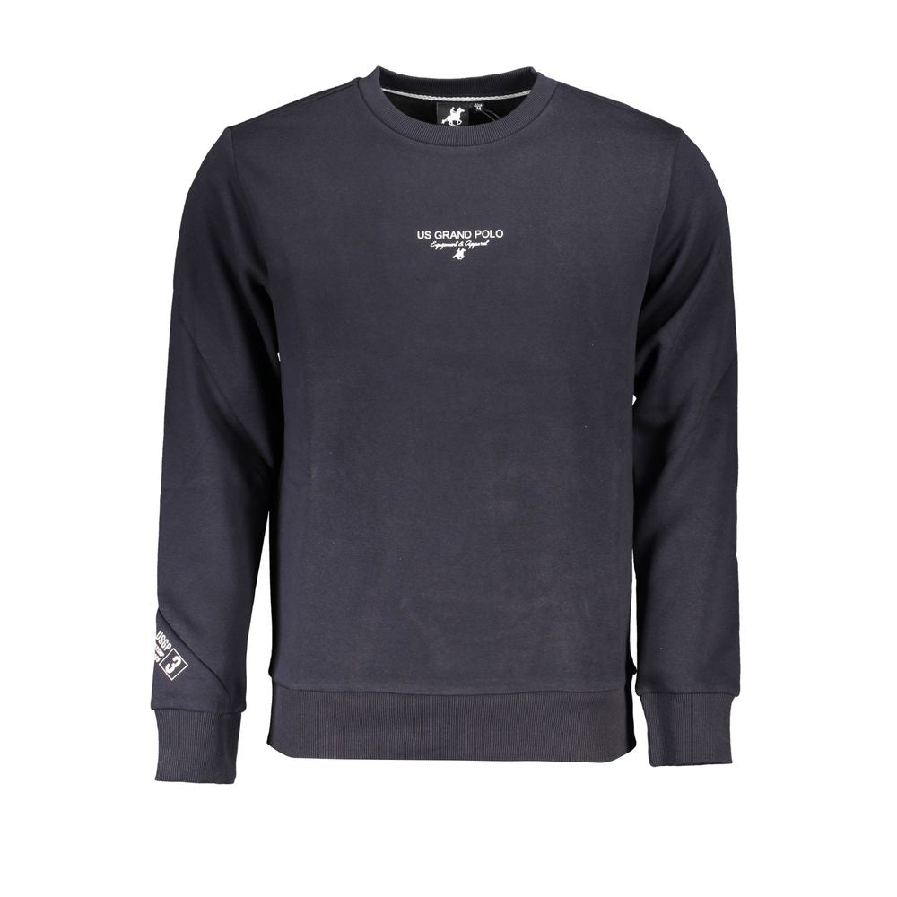 U.S. Grand Polo Elegant Fleece Crew Neck Sweatshirt in Blue U.S. Grand Polo Dark Slate Gray