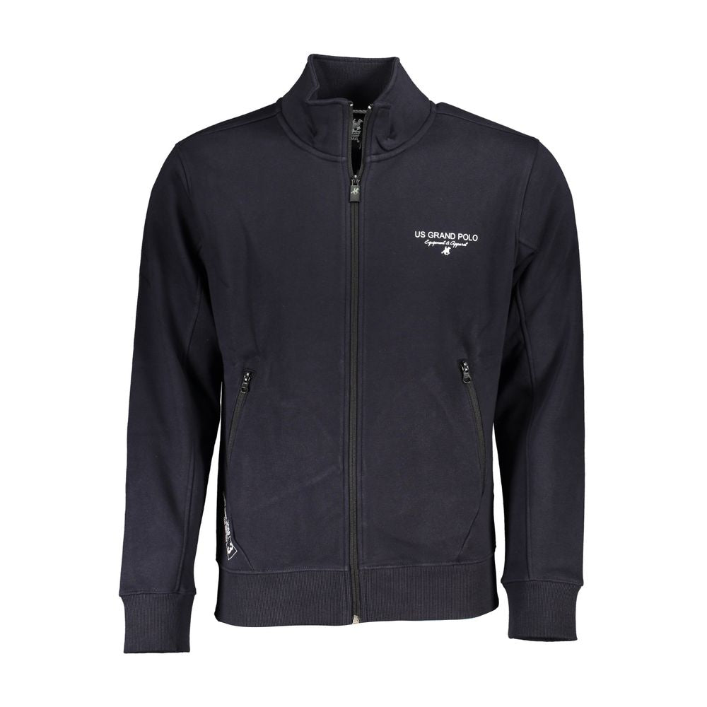 U.S. Grand Polo Chic Fleece-Lined Sweatshirt with Contrast Zip Detail U.S. Grand Polo Dark Slate Gray