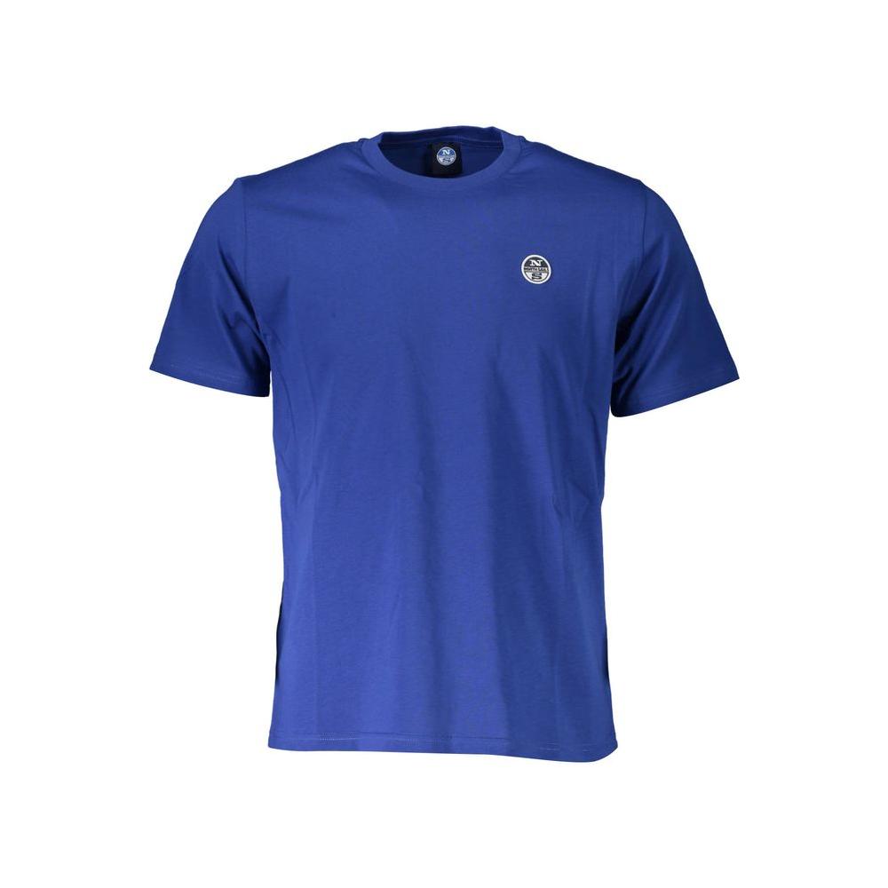 North Sails Blue Cotton Men TShirt North Sails Dark Slate Blue