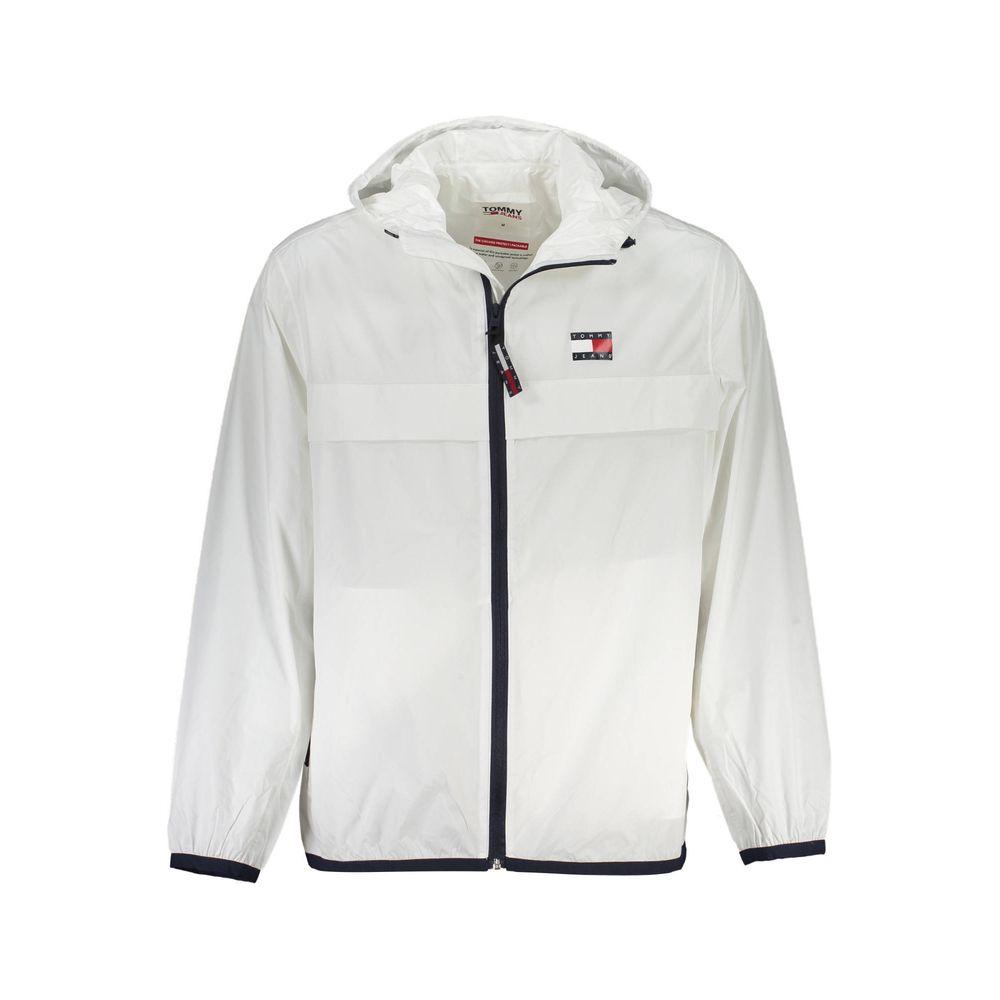 Tommy Hilfiger White Polyamide Men Jacket Tommy Hilfiger Light Gray