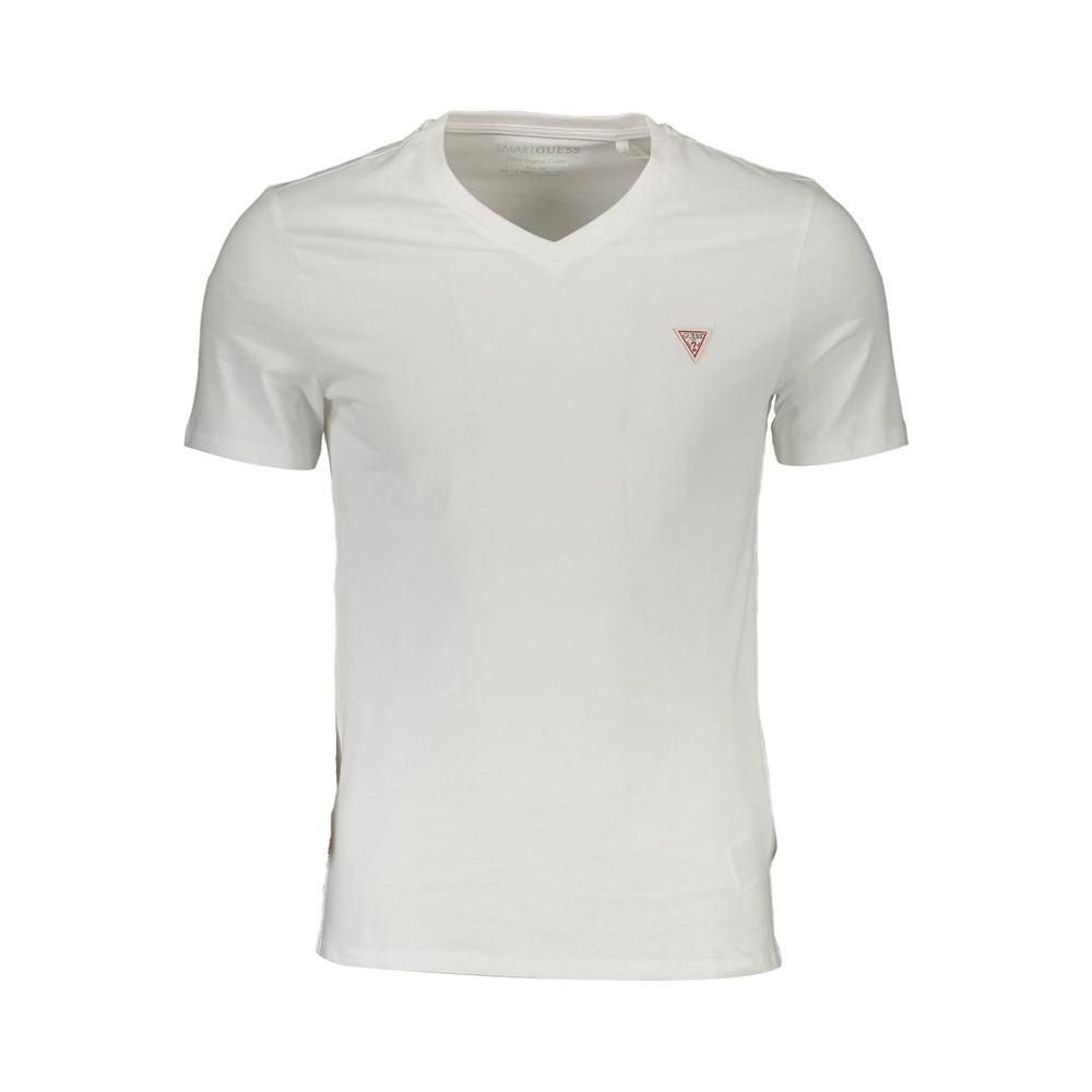 Guess Jeans White Cotton Men TShirt Guess Jeans Light Gray