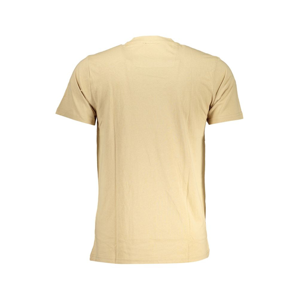 Cavalli Class Beige Cotton T-Shirt Cavalli Class Wheat
