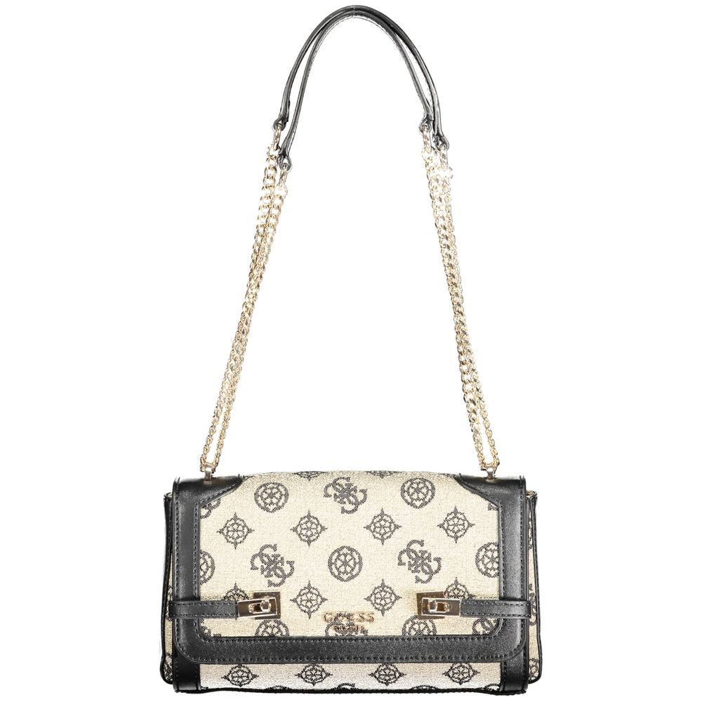 Guess Jeans Black Cotton Handbag Guess Jeans Light Gray