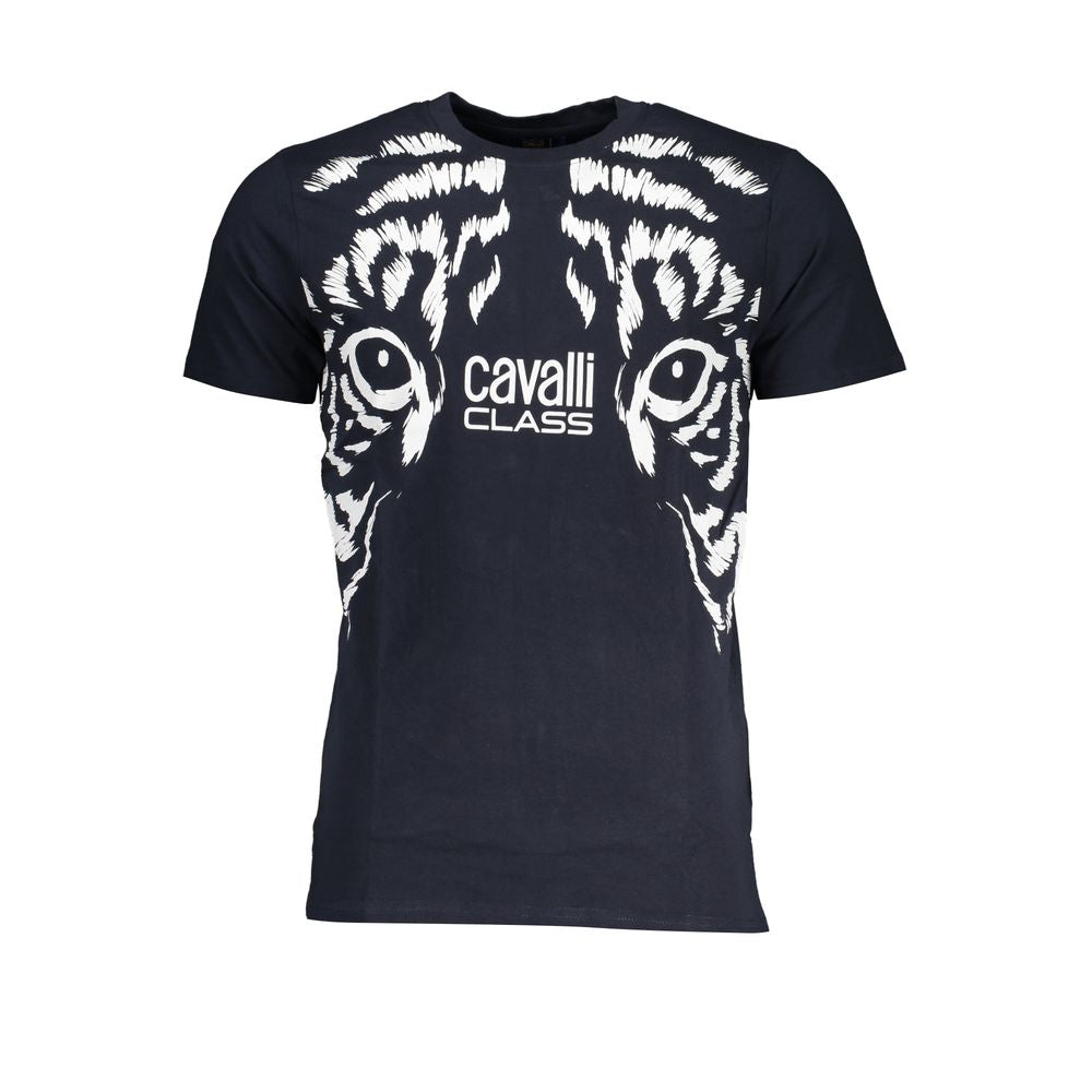Cavalli Class Blue Cotton T-Shirt Cavalli Class Dark Slate Gray