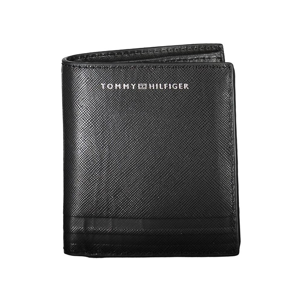 Tommy Hilfiger Black Leather Men Wallet Tommy Hilfiger Dark Slate Gray