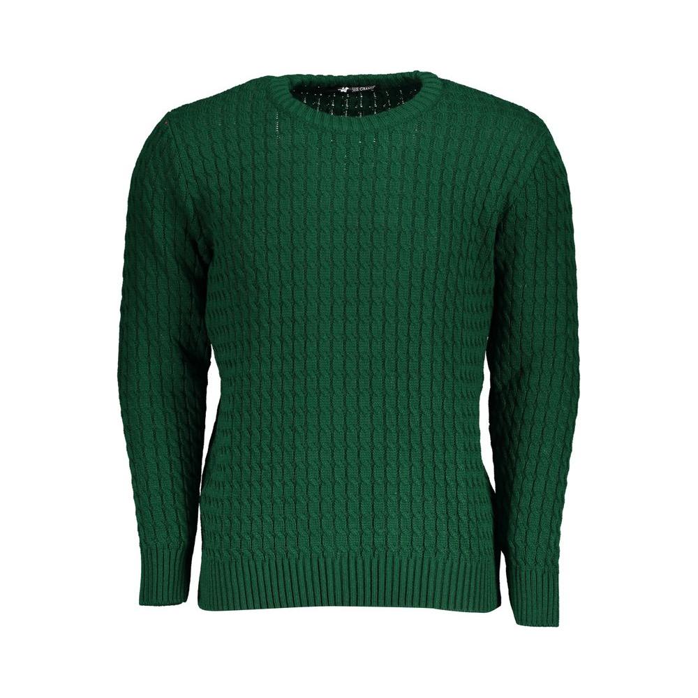 U.S. Grand Polo Twist-Knit Green Crew Neck Sweater U.S. Grand Polo Dark Slate Gray