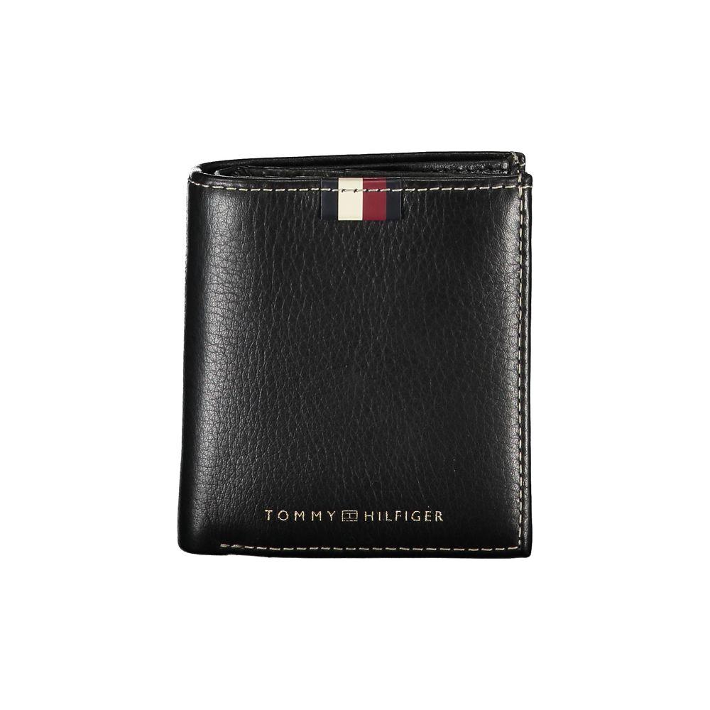 Tommy Hilfiger Black Leather Men Wallet Tommy Hilfiger Dark Slate Gray