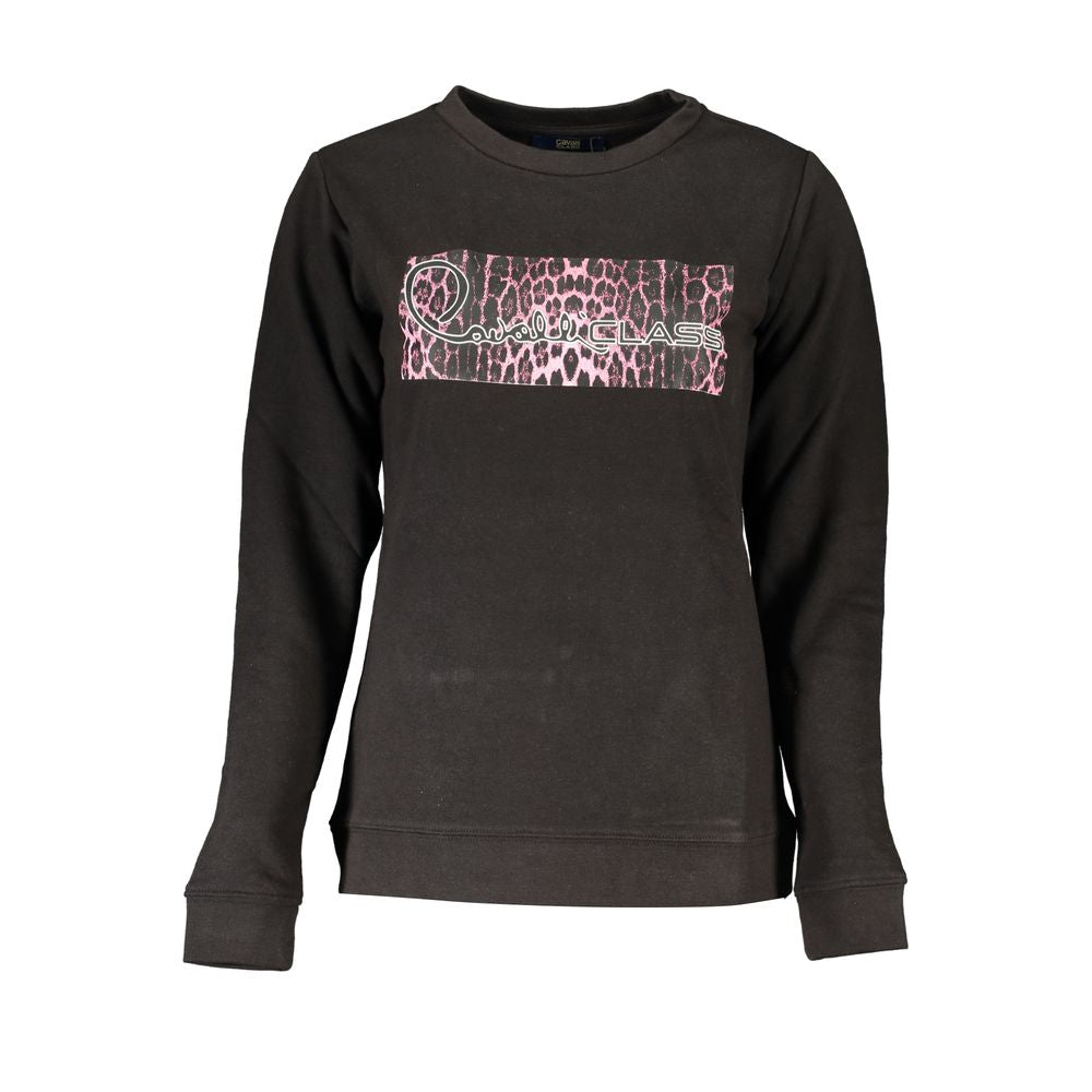 Cavalli Class Black Cotton Sweater Cavalli Class Dark Slate Gray