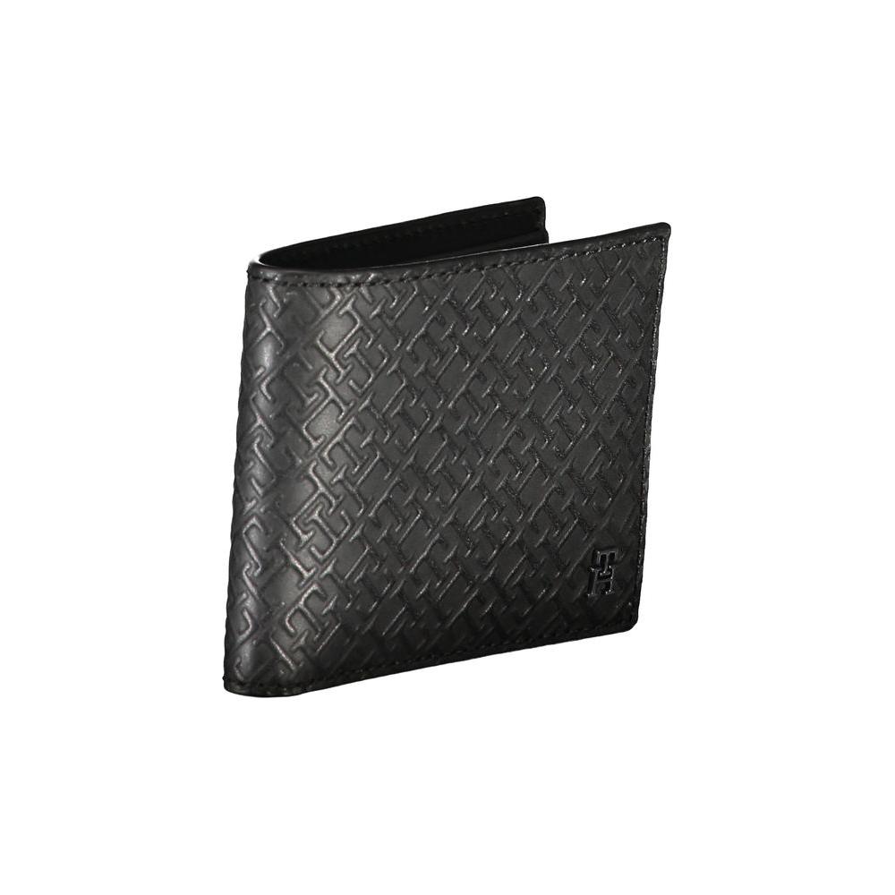 Tommy Hilfiger Elegant Leather Double Card Wallet with Contrast Details Tommy Hilfiger Dark Slate Gray