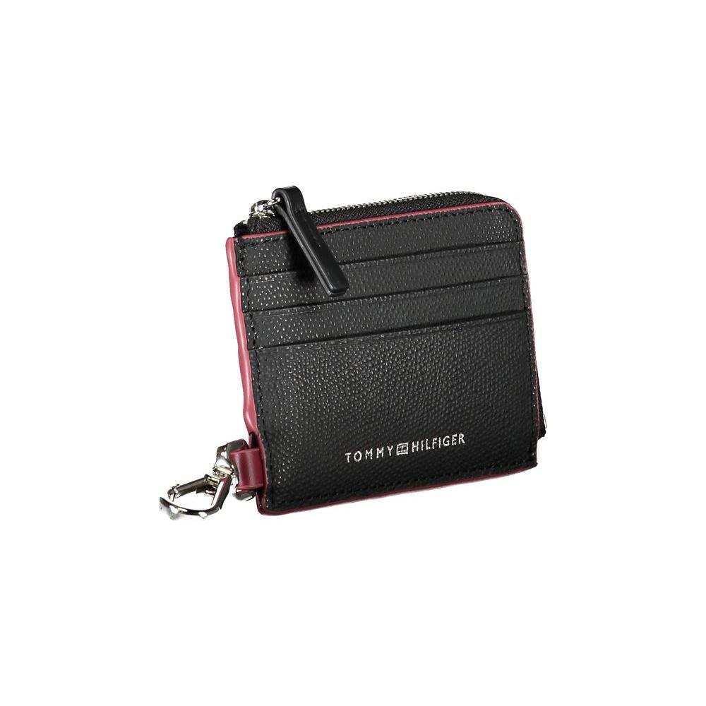 Tommy Hilfiger Chic Leather Card Holder with Snap Hook Tommy Hilfiger Dark Slate Gray