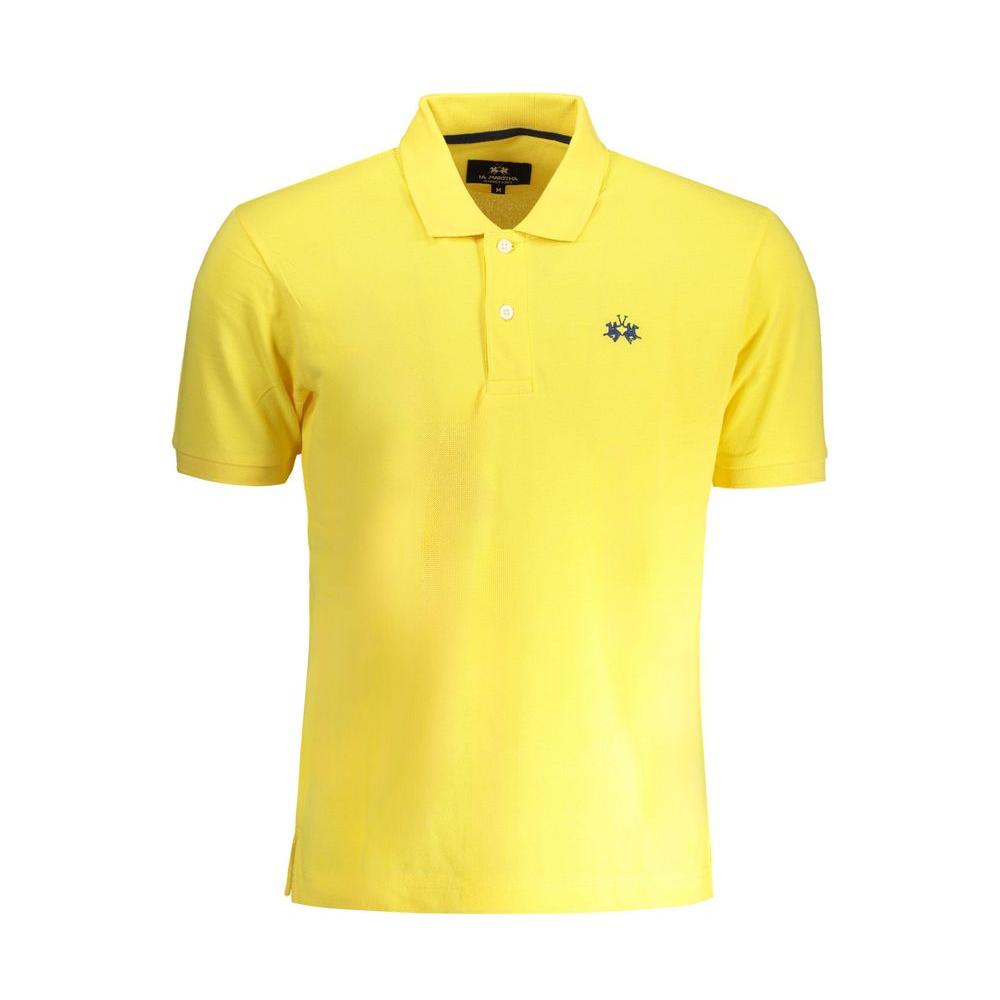 La Martina Yellow Cotton Polo Shirt La Martina Light Goldenrod