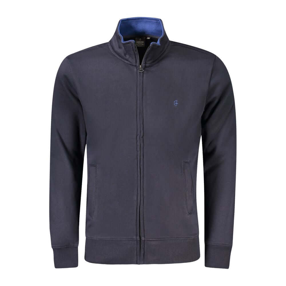 Coveri Moving Blue Cotton Men Sweater Coveri Moving Dark Slate Gray