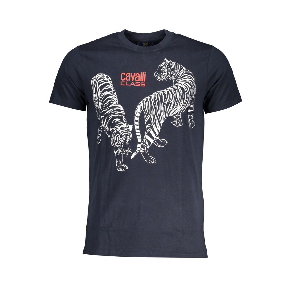 Cavalli Class Blue Cotton T-Shirt Cavalli Class Dark Slate Gray