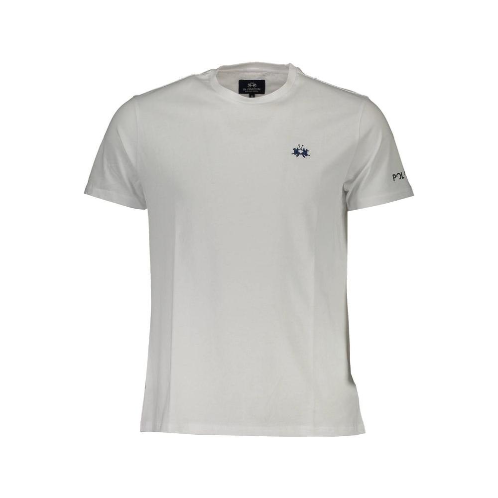 La Martina White Cotton Men T-Shirt La Martina Gray