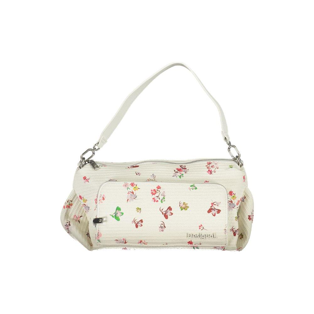 Desigual White Polyethylene Handbag Desigual Light Gray