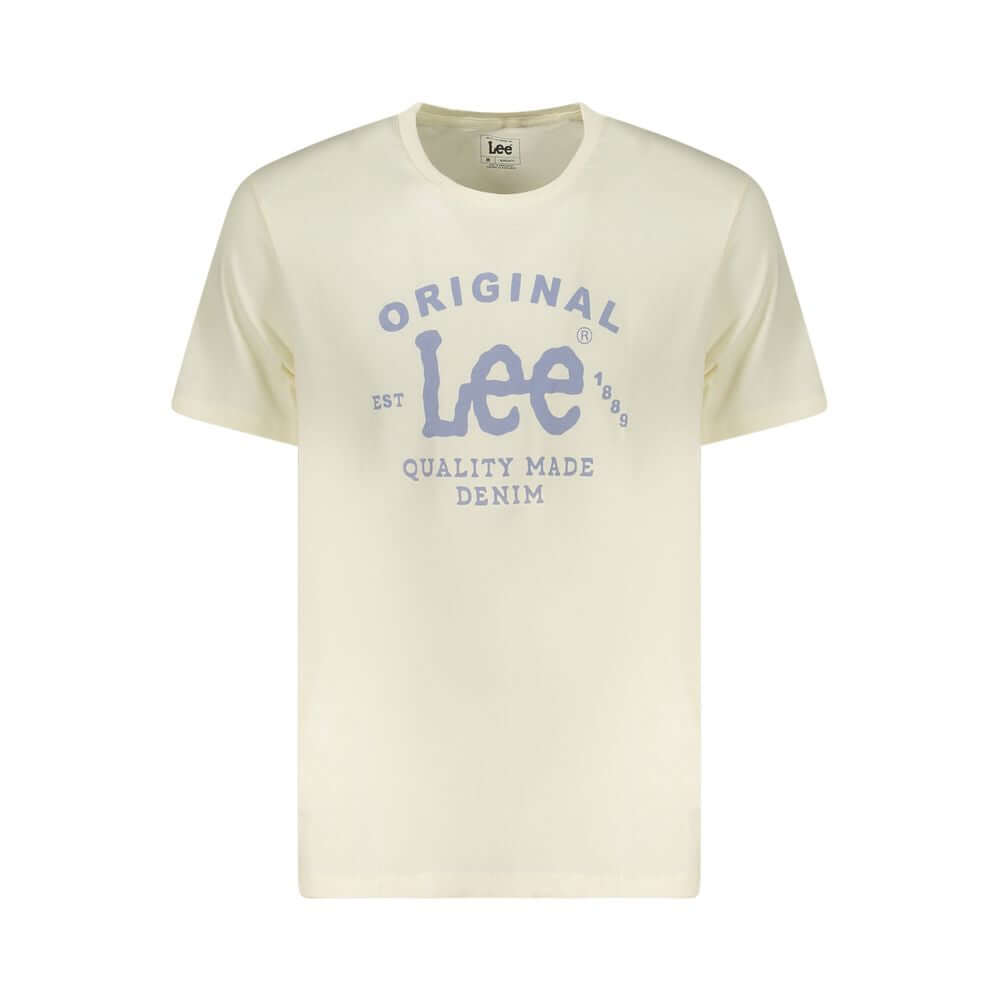 Lee Beige Cotton Men T-Shirt Lee Light Gray
