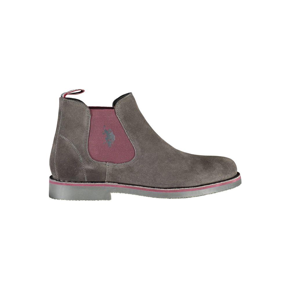 U.S. POLO ASSN. Gray Leather Men Boot U.S. POLO ASSN. Dim Gray