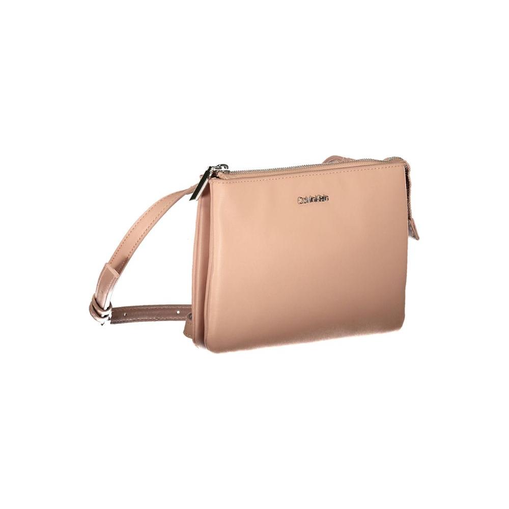 Calvin Klein Pink Polyester Women Handbag Calvin Klein Tan