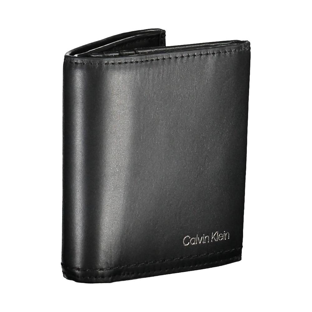 Calvin Klein Black Leather Men Wallet Calvin Klein Dark Slate Gray