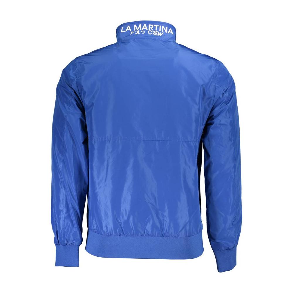 La Martina Blue Polyester Men Jacket La Martina Steel Blue