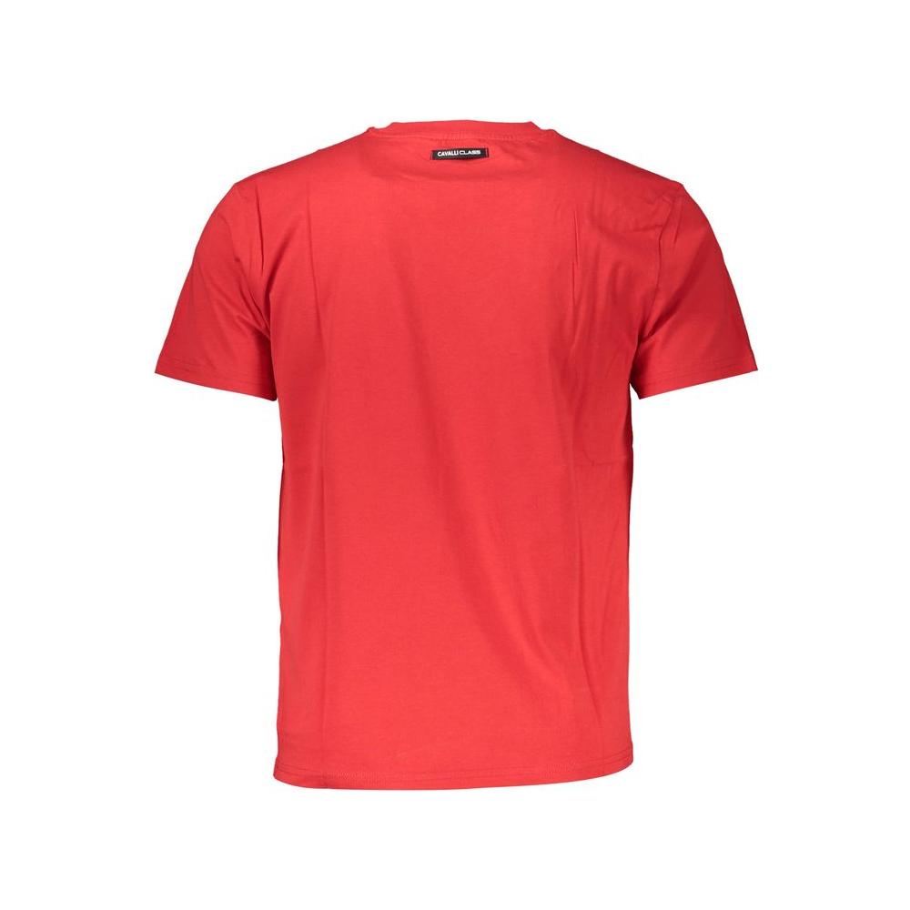 Cavalli Class Red Cotton Men T-Shirt Cavalli Class Tomato