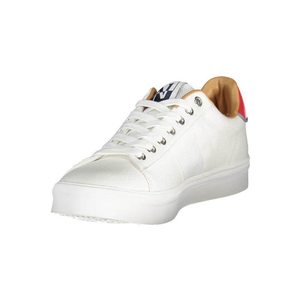 Napapijri White Polyester Mens Sneaker Napapijri Light Gray