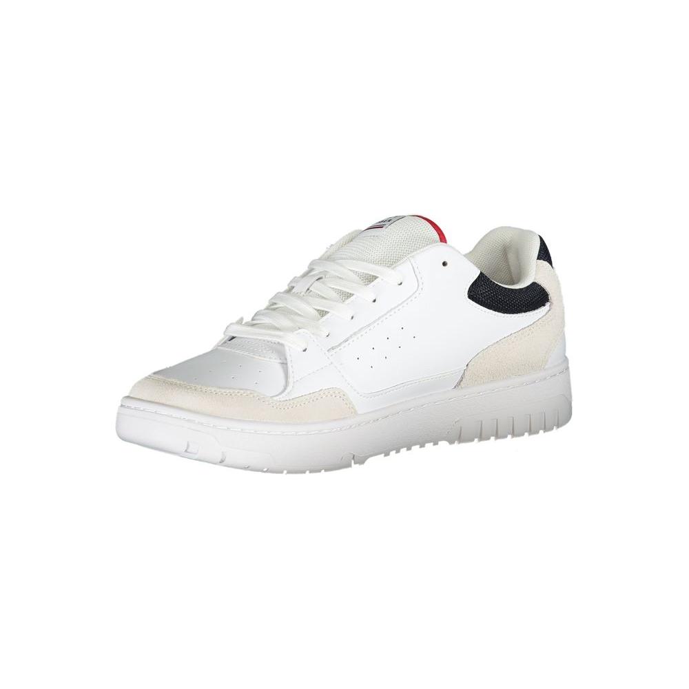 Tommy Hilfiger White Polyethylene Men Sneaker Tommy Hilfiger Light Gray
