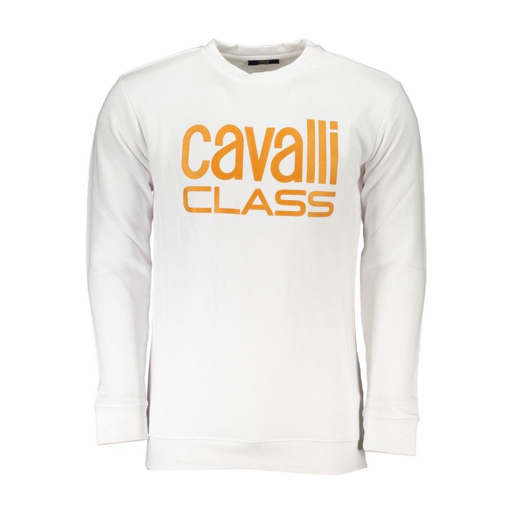 Cavalli Class White Cotton Sweater Cavalli Class Beige