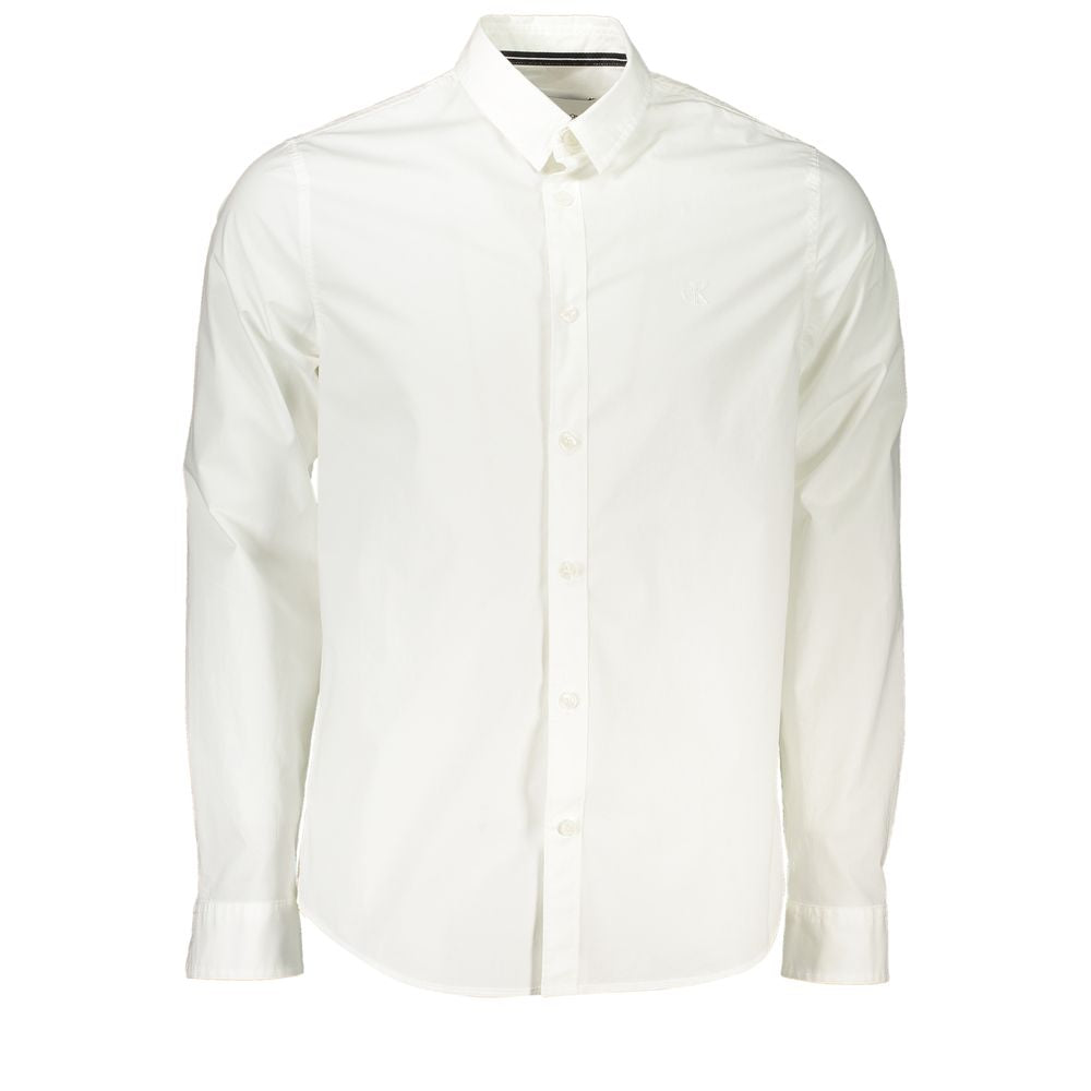 Calvin Klein Elegant Slim Fit Long Sleeved White Shirt Calvin Klein Beige