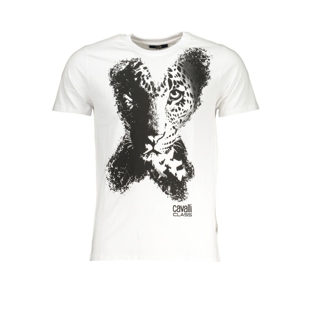 Cavalli Class White Cotton T-Shirt Cavalli Class Dark Slate Gray