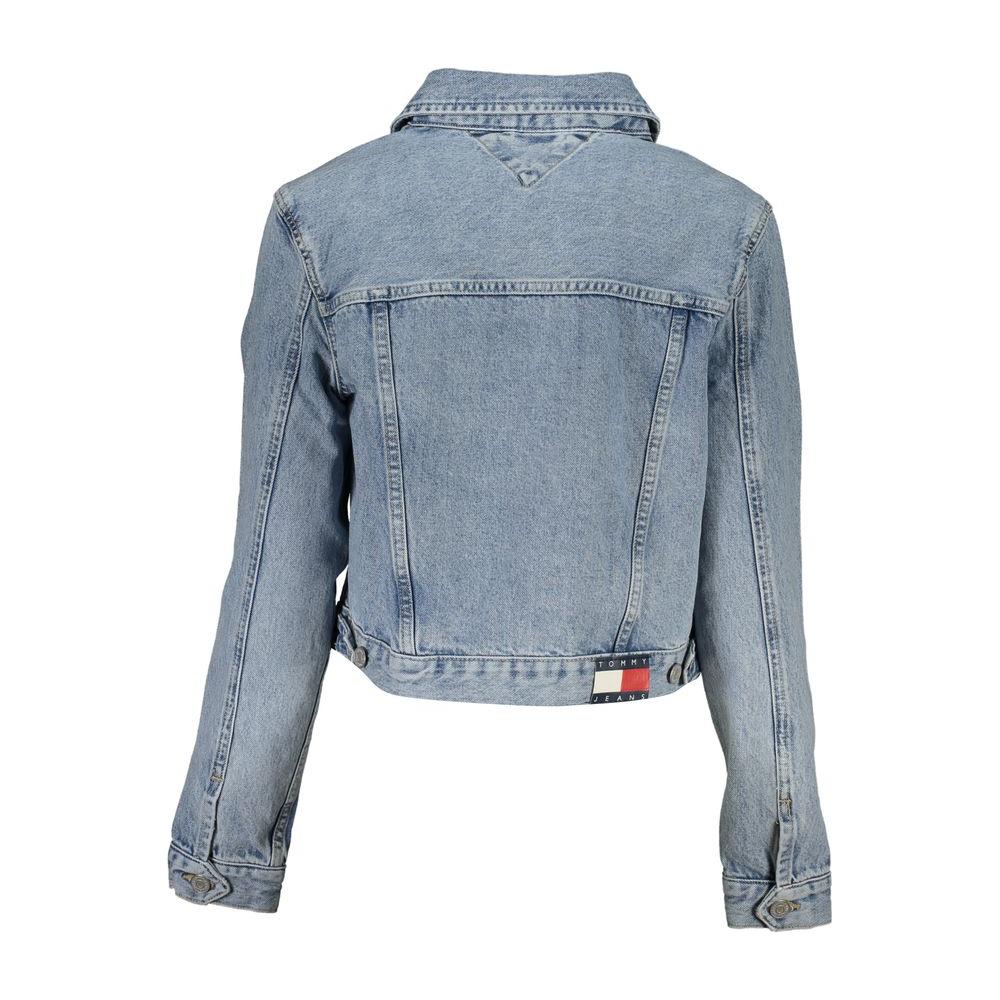 Tommy Hilfiger Light Blue Cotton Women Jacket Tommy Hilfiger Light Slate Gray