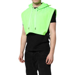 Dolce & Gabbana Green Polyester Hooded Sportswear Vest Sweater TSH90317