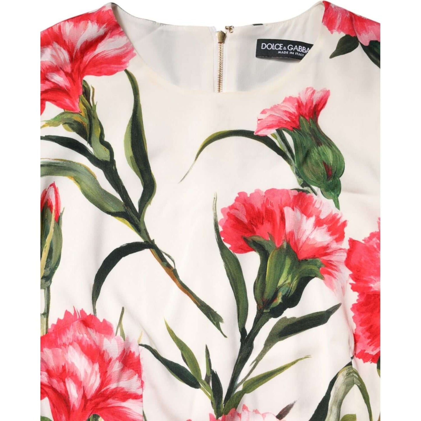 Dolce & Gabbana Pink Floral Print Short Sleeves Sheath Dress