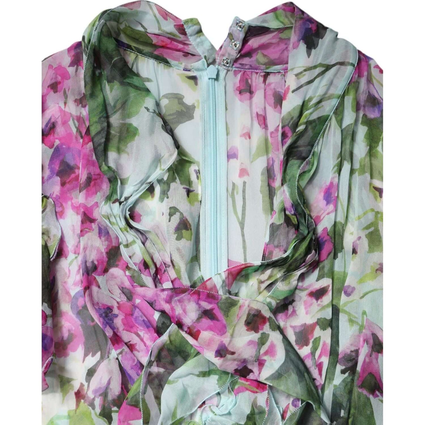 Dolce & Gabbana Multicolor Floral Silk Midi Layered Dress