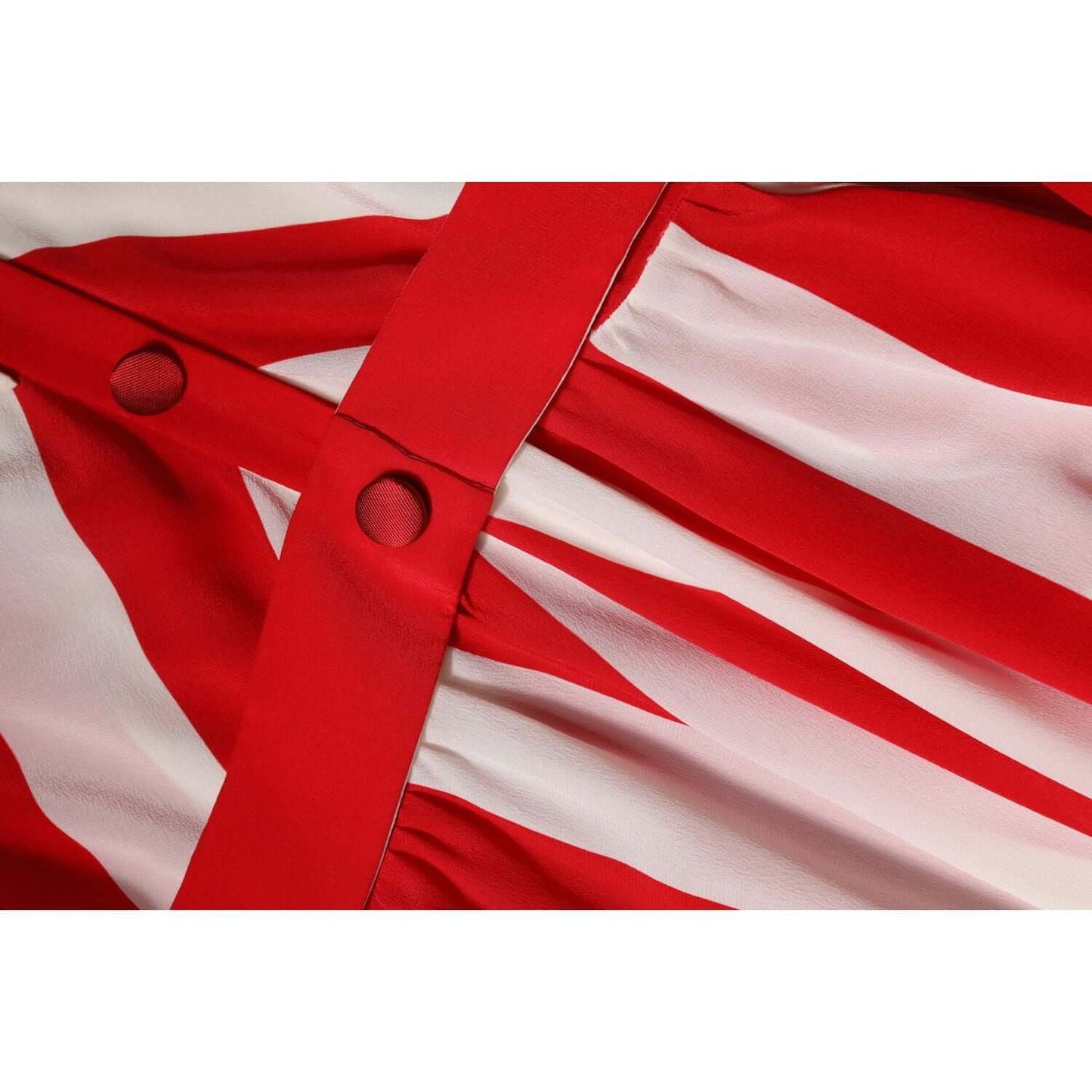 Dolce & Gabbana White Red Stripes Long Sleeves Mini Dress
