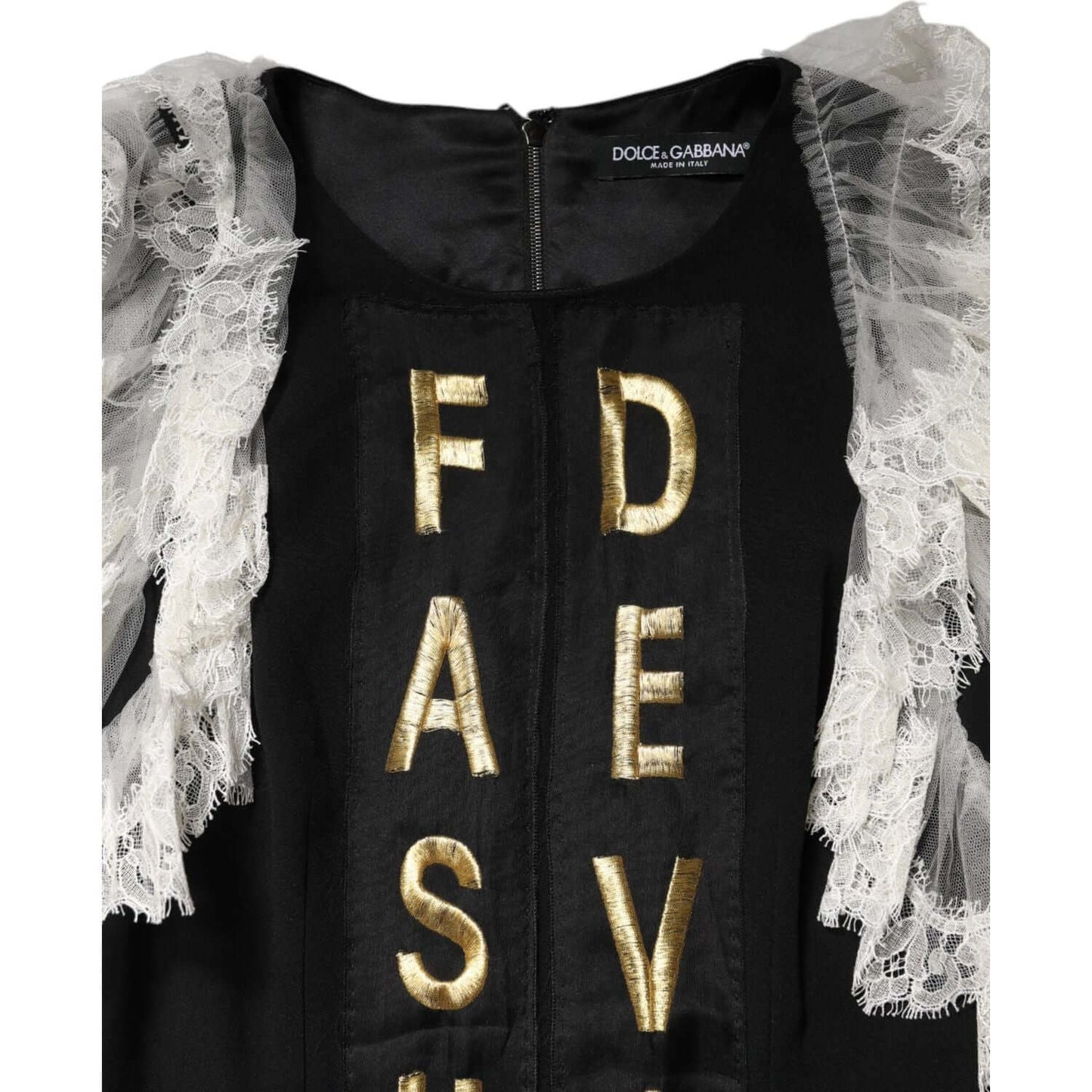 Dolce & Gabbana Black Fashion Devotion Embellish Mini Dress