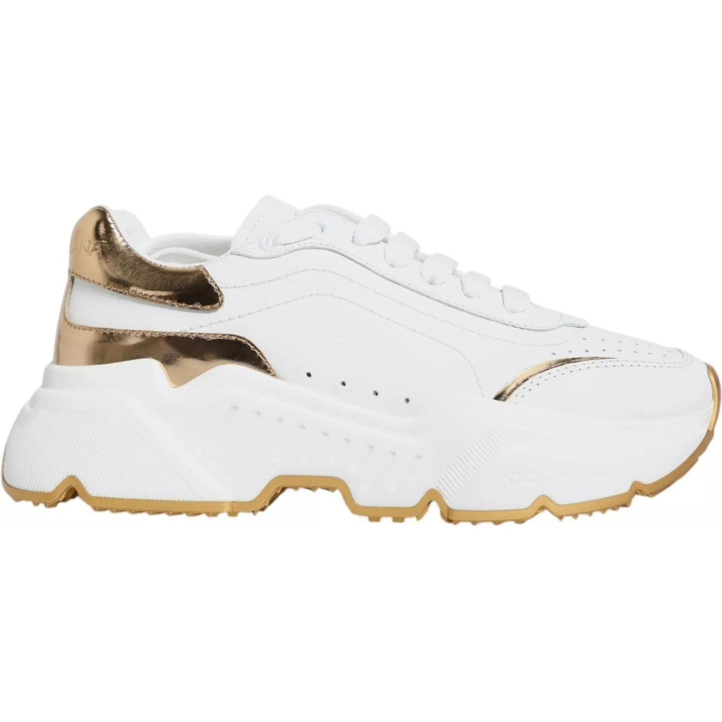 Dolce & Gabbana White Gold Daymaster Low Top Sneakers Shoes