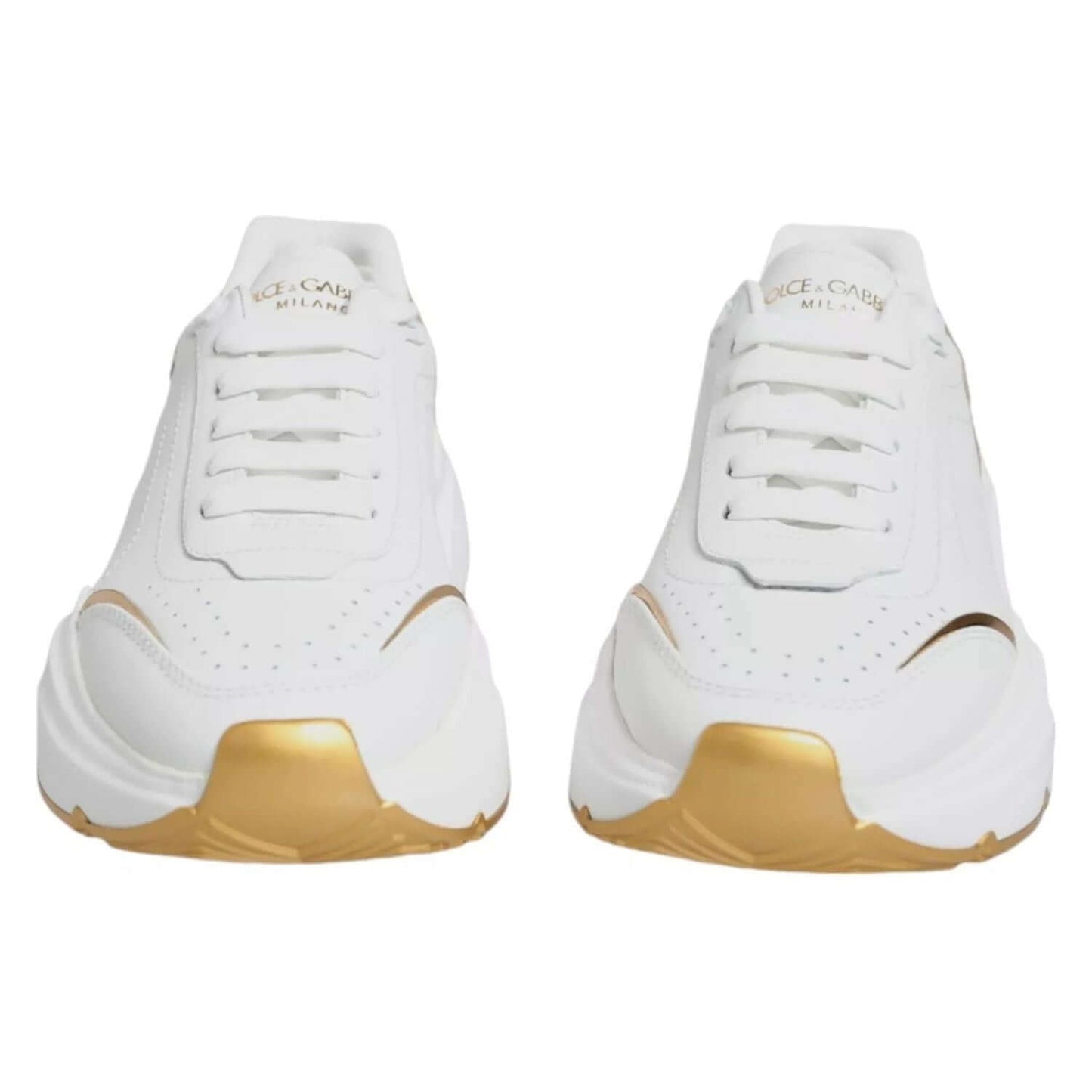 Dolce & Gabbana White Gold Daymaster Low Top Sneakers Shoes