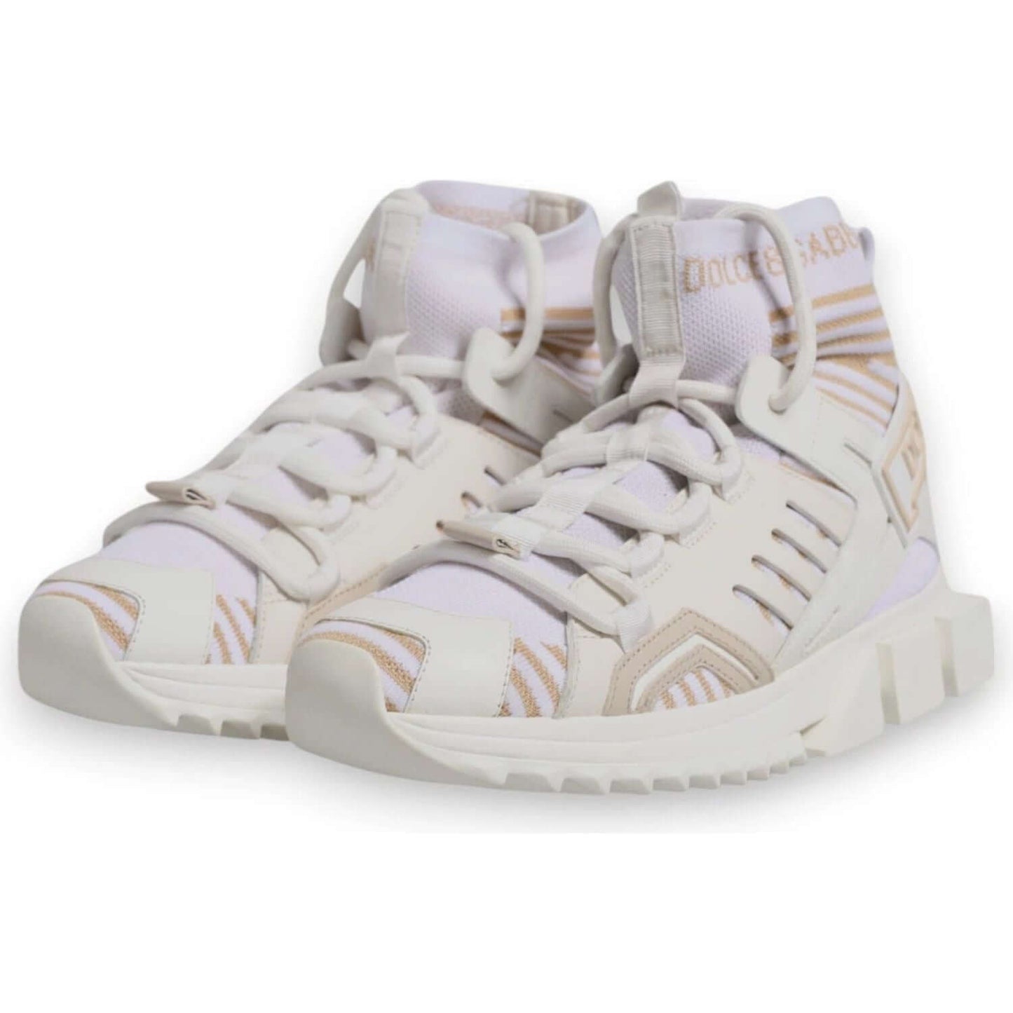 Dolce & Gabbana White Sorrento Socks Trekking Sneakers Shoes
