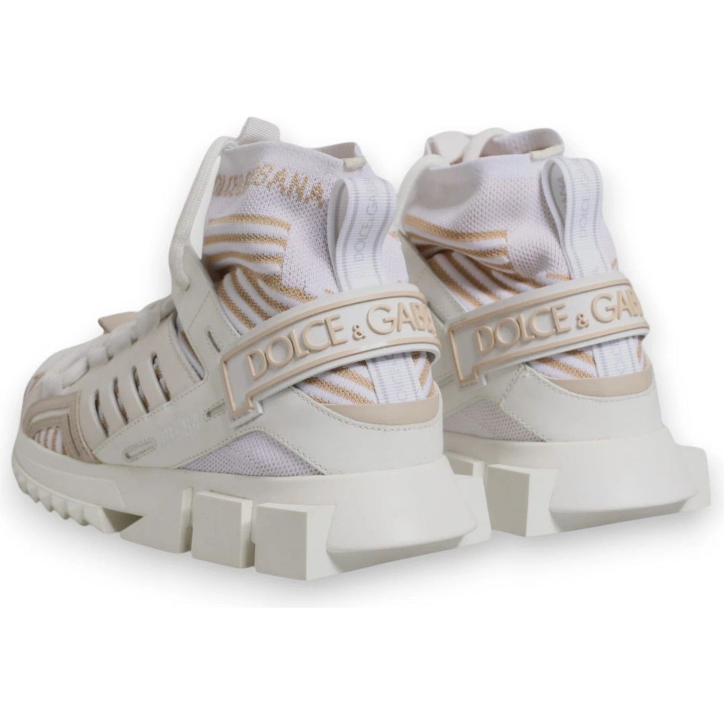 Dolce & Gabbana White Sorrento Socks Trekking Sneakers Shoes