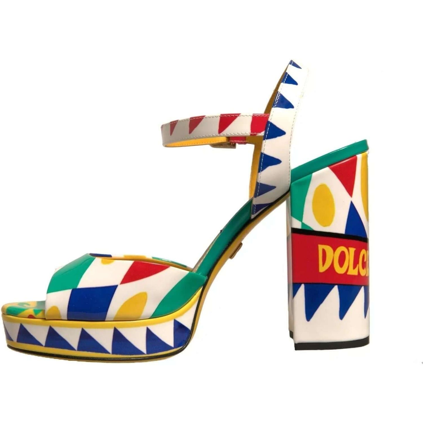 Dolce & Gabbana Multicolor Carretto Ankle Strap Heels Sandals Shoes