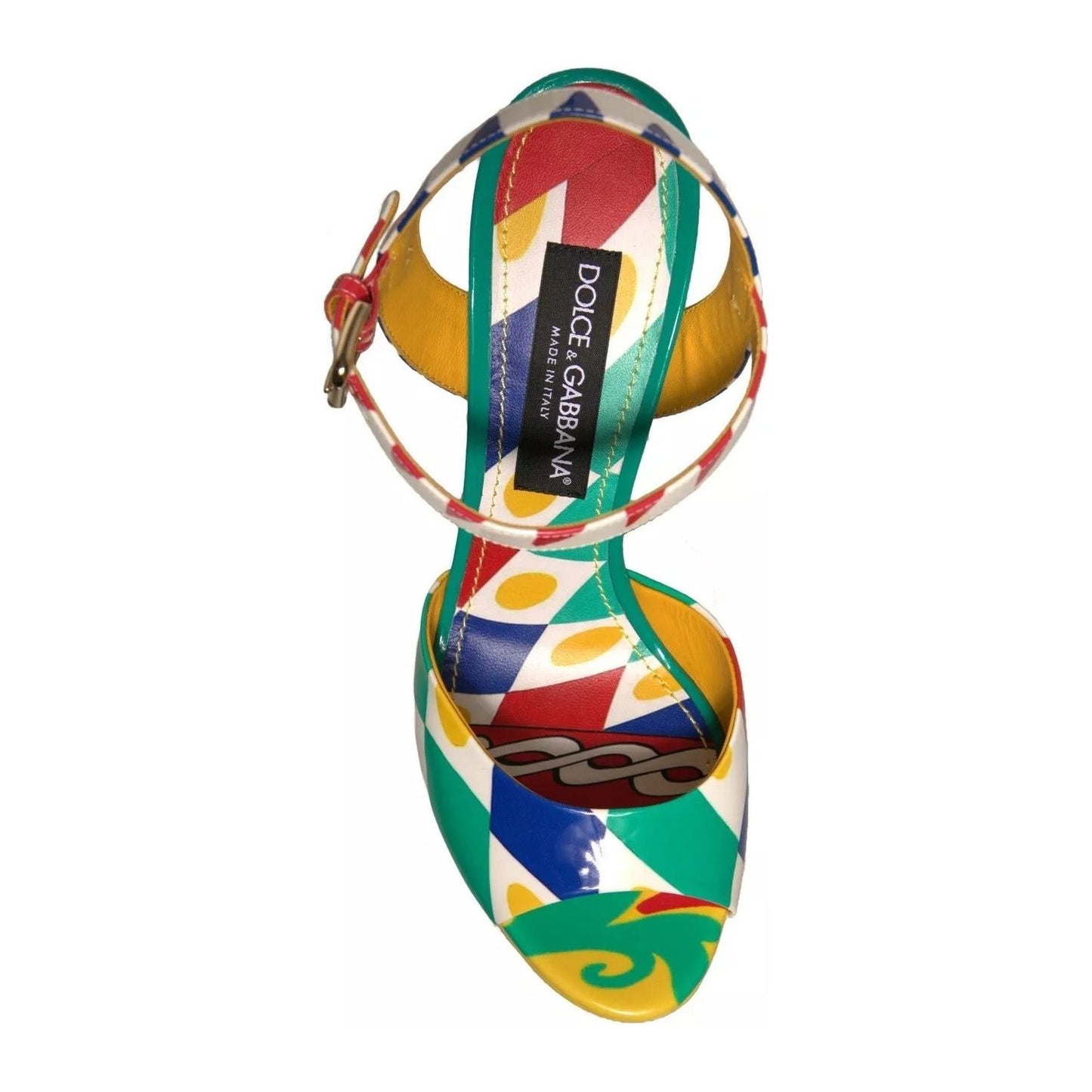 Dolce & Gabbana Multicolor Carretto Ankle Strap Heels Sandals Shoes