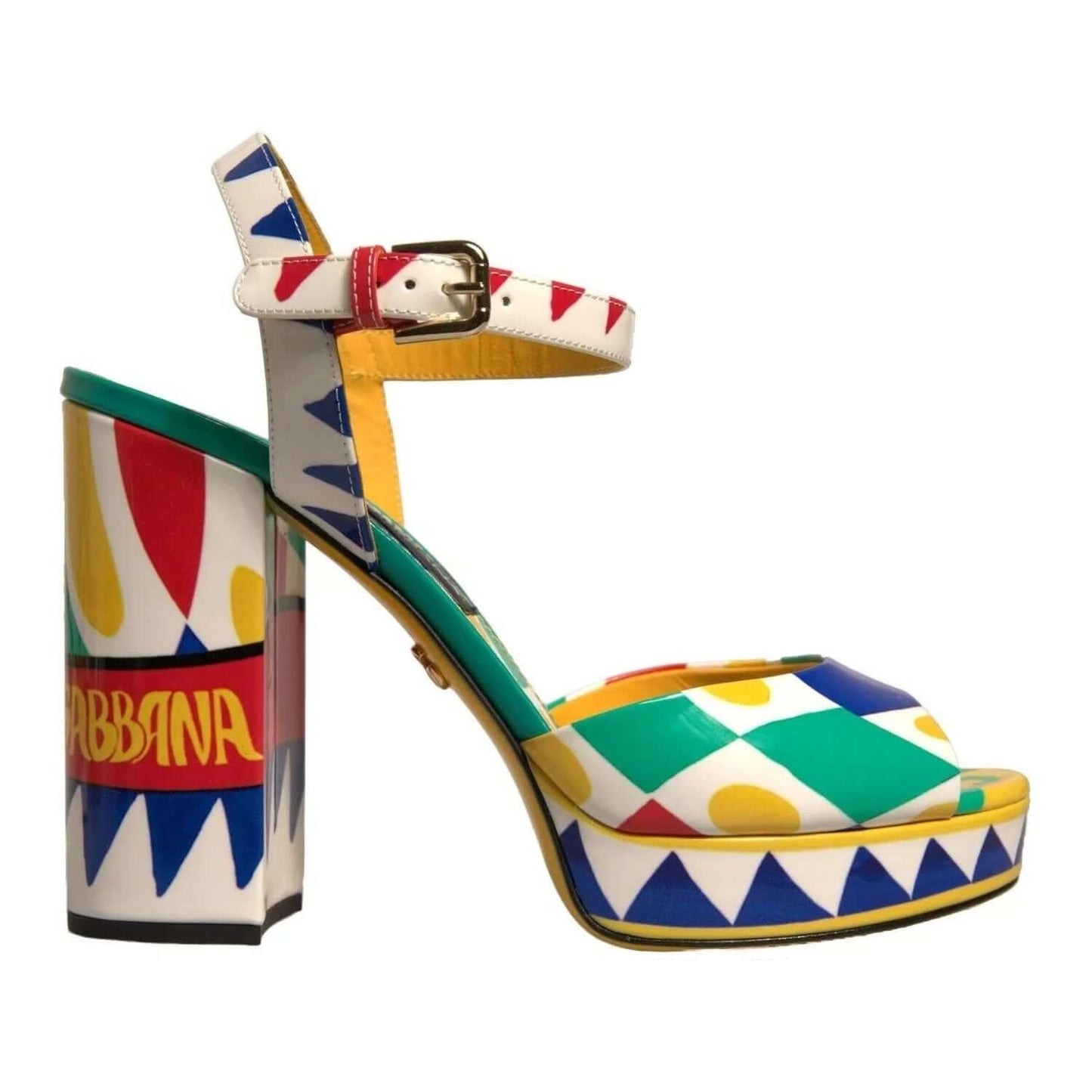 Dolce & Gabbana Multicolor Carretto Ankle Strap Heels Sandals Shoes