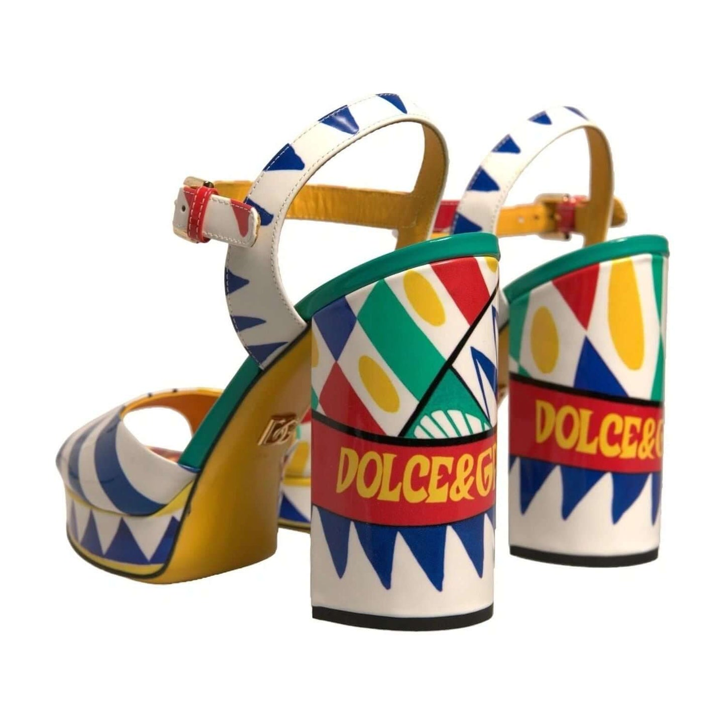 Dolce & Gabbana Multicolor Carretto Ankle Strap Heels Sandals Shoes
