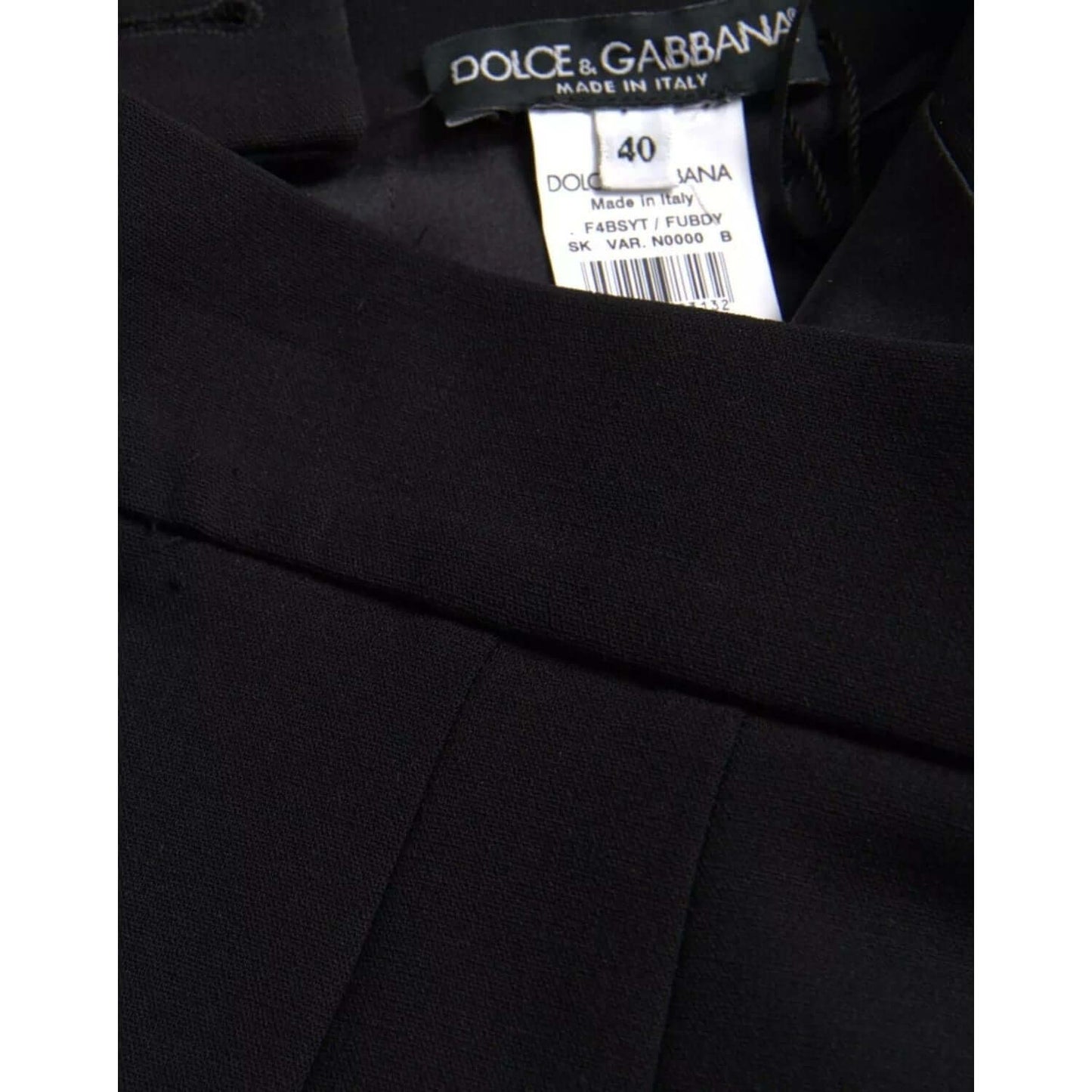 Dolce & Gabbana Black Wool High Waist Pencil Cut Midi Skirt