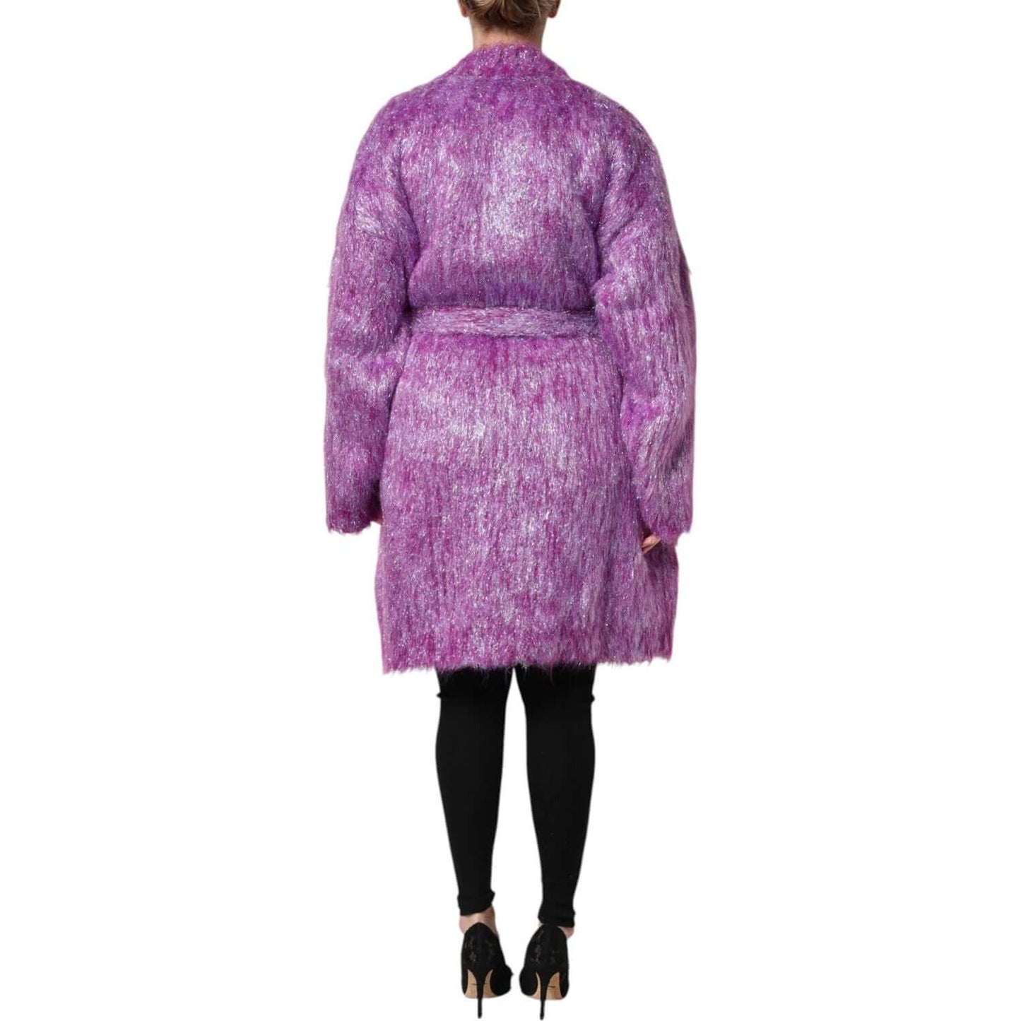 Dolce & Gabbana Purple Button Embellished Trench Coat Jacket