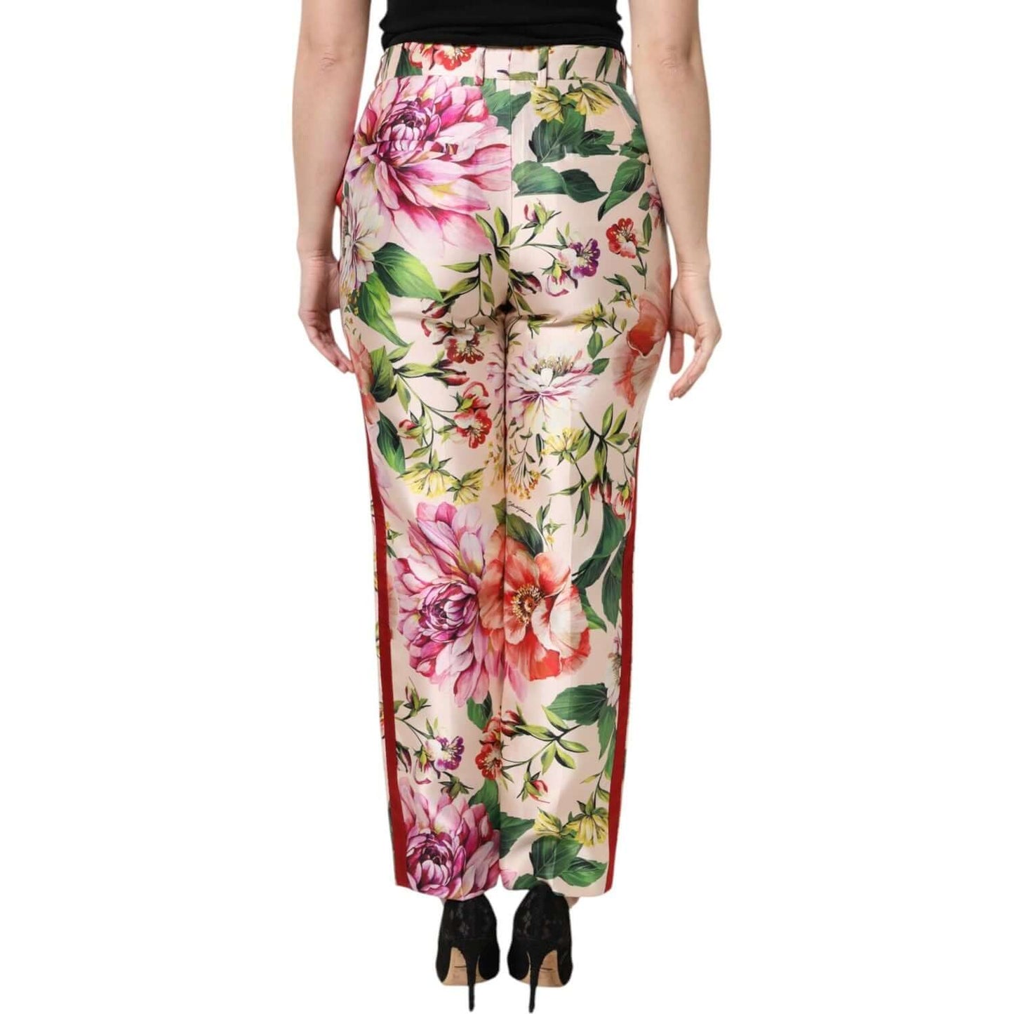 Dolce & Gabbana Multicolor Floral High Waist Straight Pants
