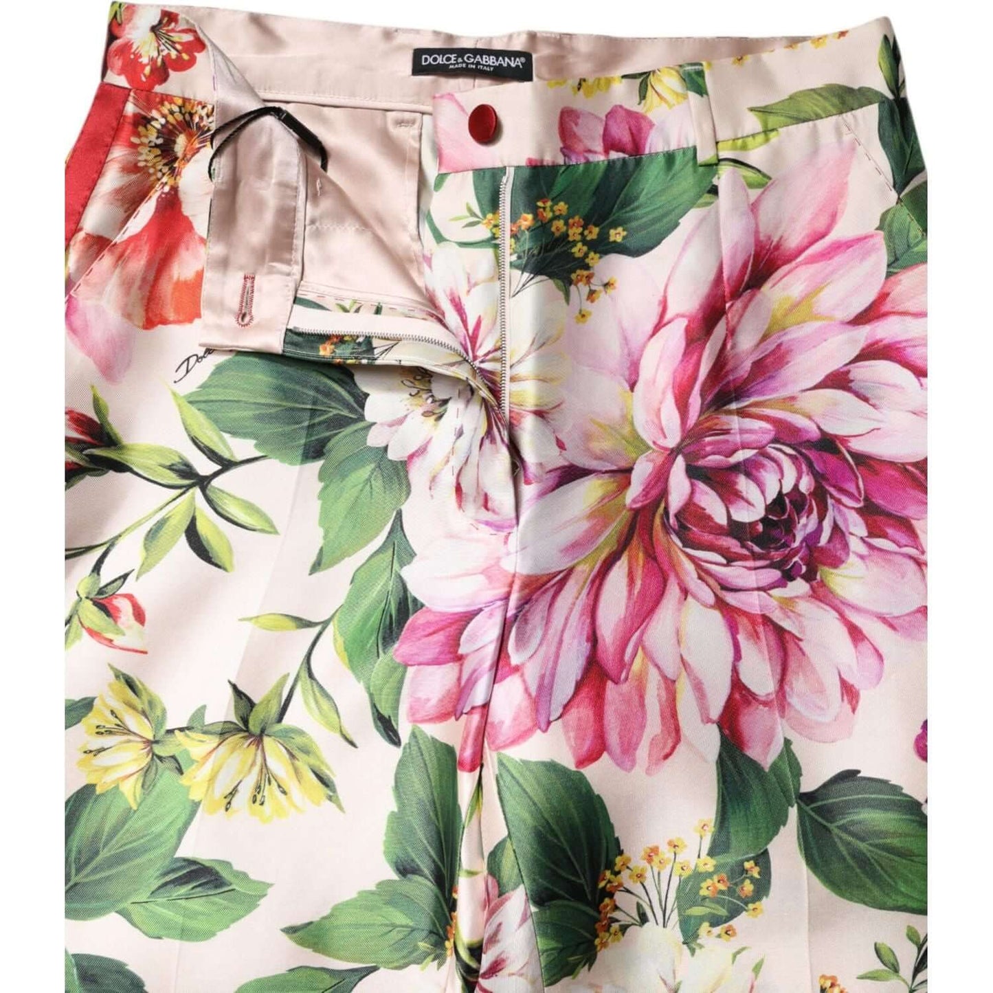 Dolce & Gabbana Multicolor Floral High Waist Straight Pants