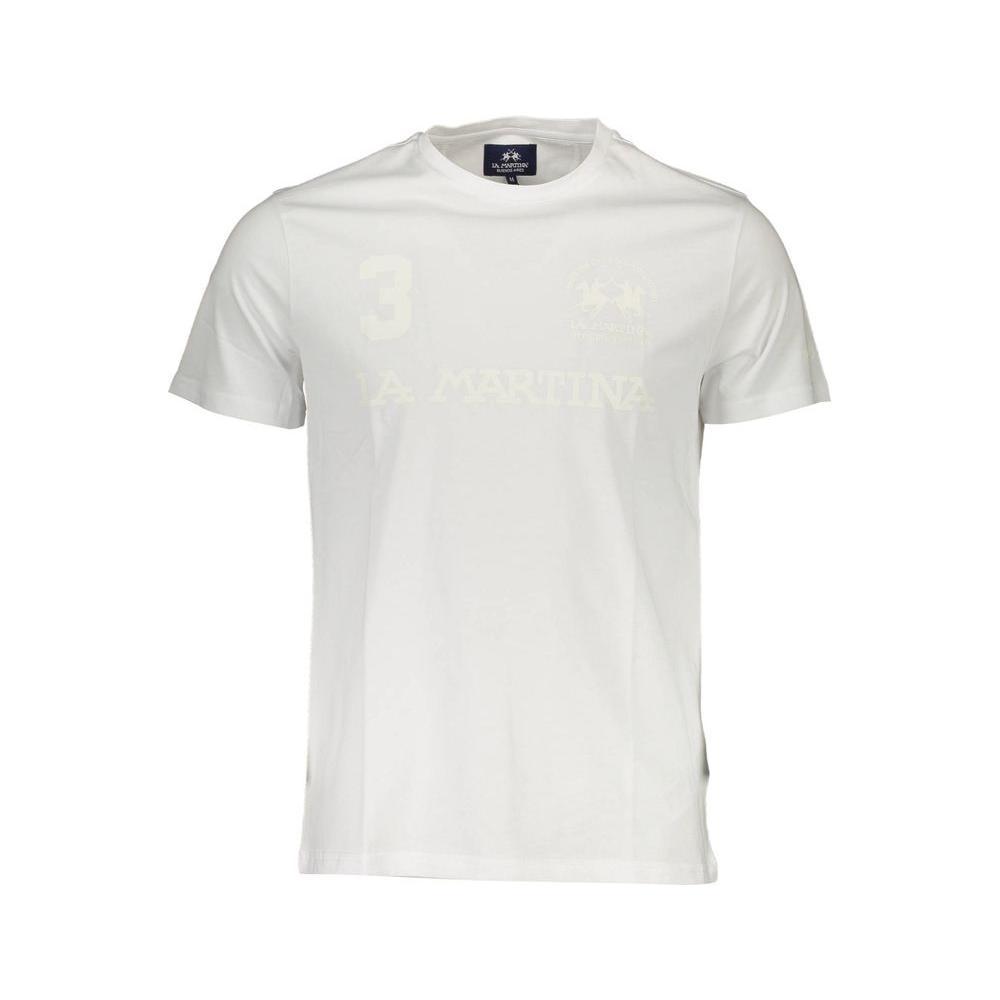 La Martina White Cotton Men T-Shirt